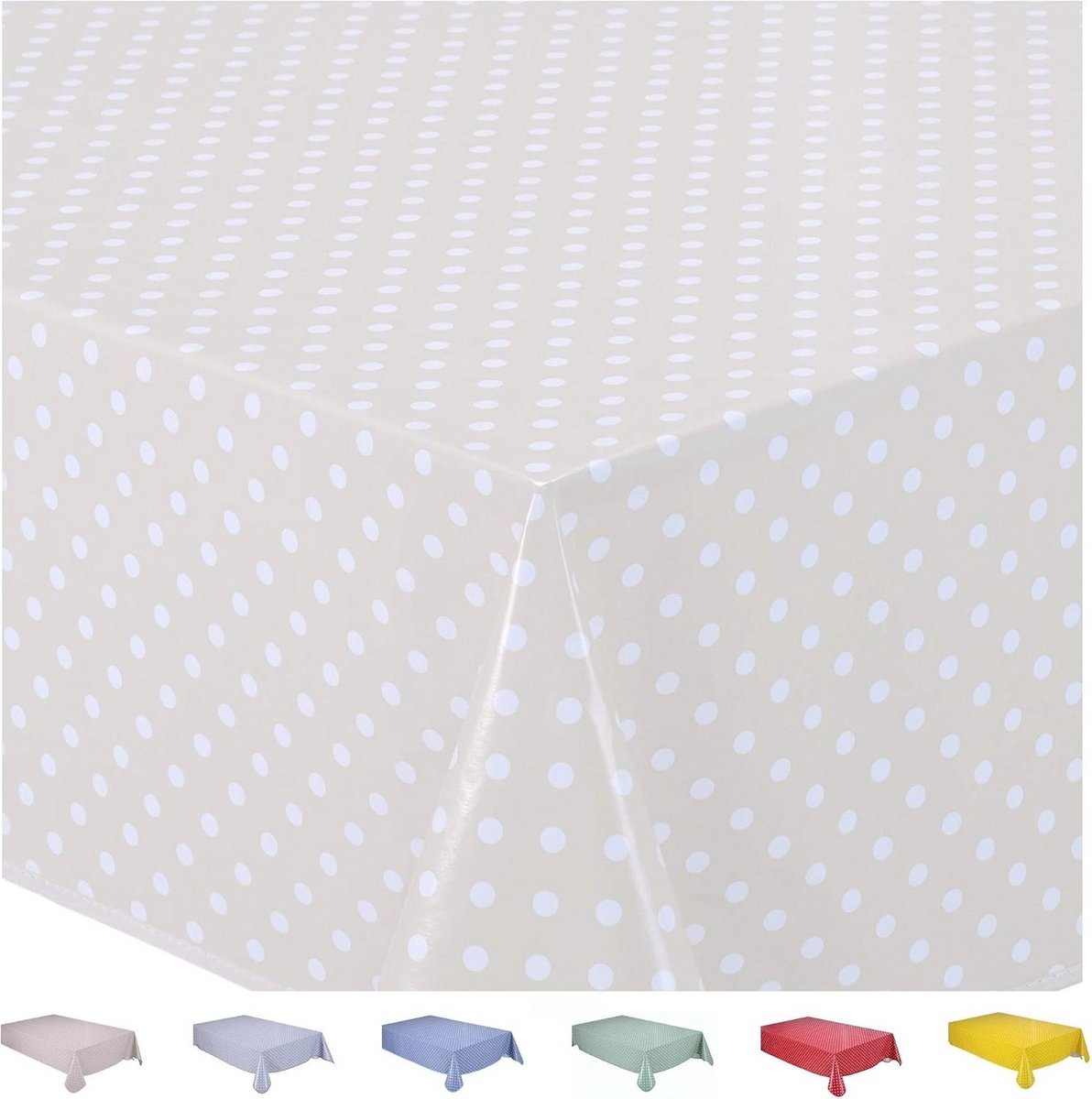 Rechthoekig PVC Tafelkleed 140x200 cm Lichtgrijs met Kleine Stippen