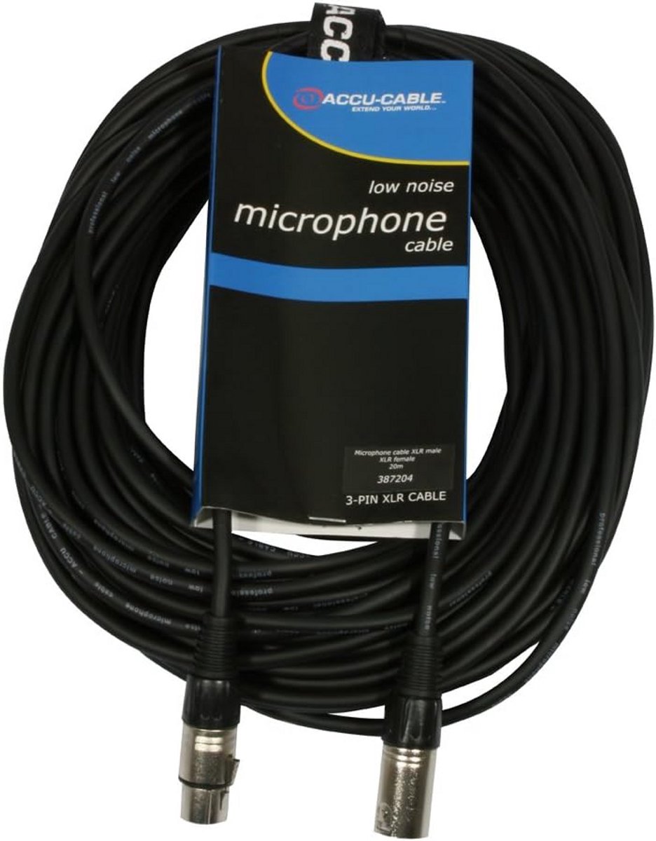 3-pins XLR microfoonkabel 20 meter professioneel