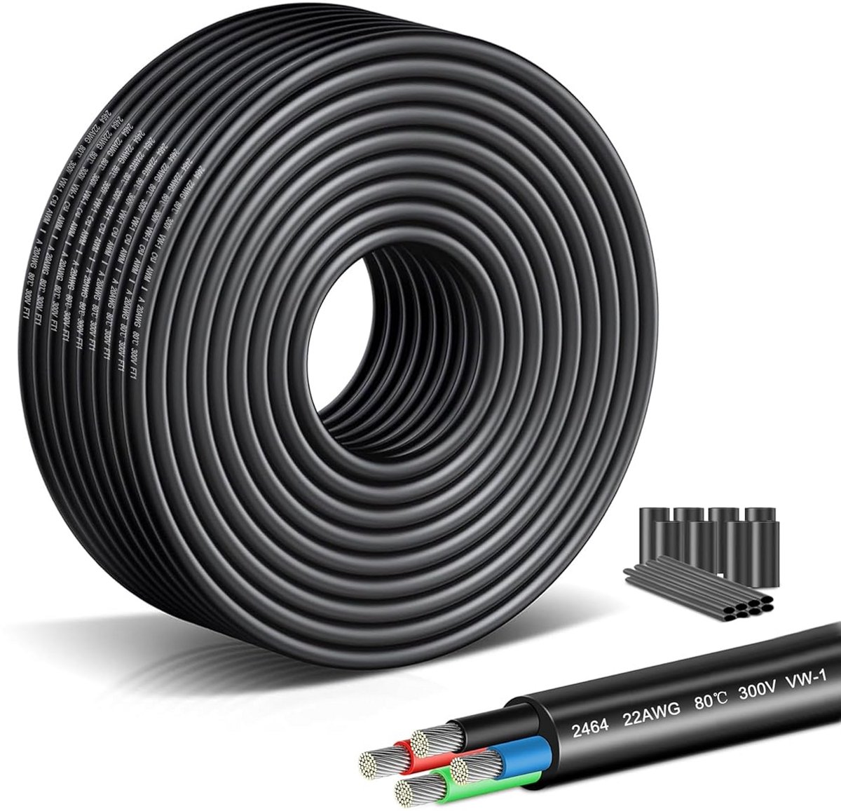 Flexibele Elektrische Kabel 4-aderig 22AWG 15 Meter - Koperdraad met PVC Mantel