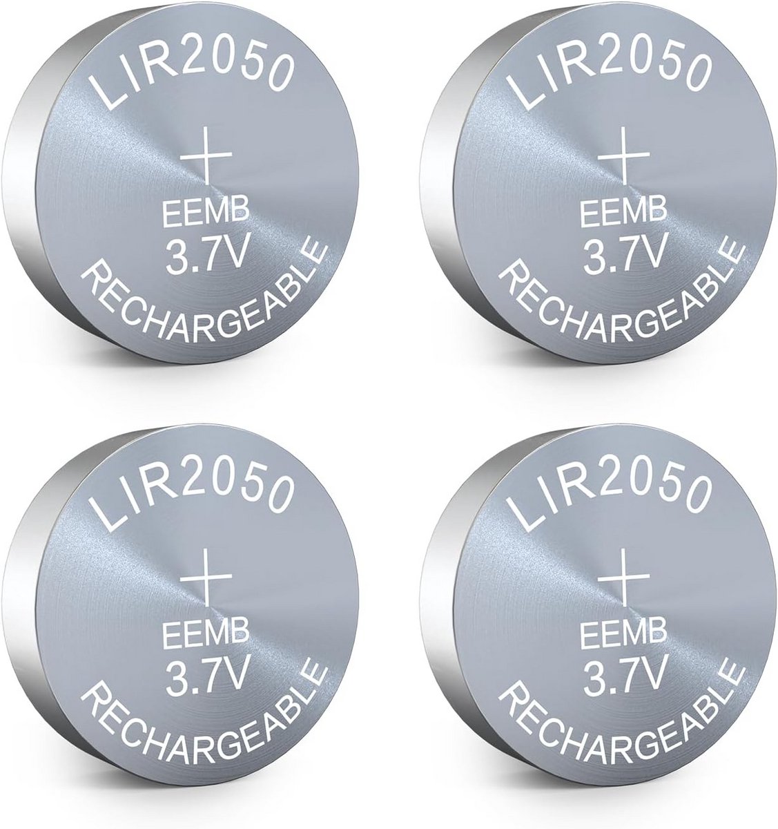 4x Oplaadbare Knoopcelbatterij 3.7V Lithium-ion voor Oortjes, Horloges en Kleine Apparaten