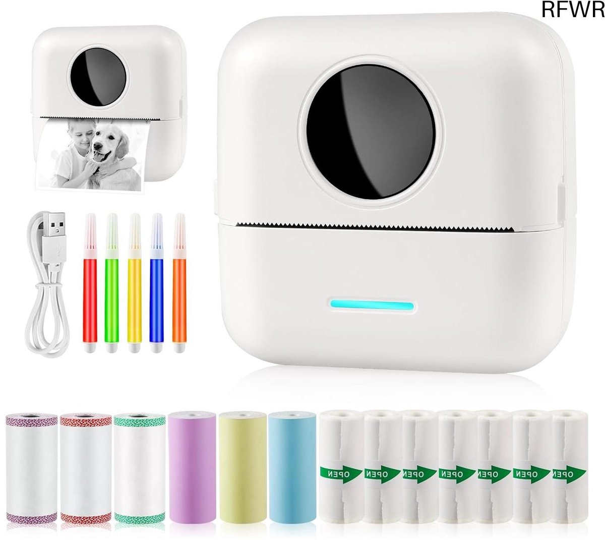 Mini printer - Pocket Fotoprinter - Thermische - Draadloos voor Mobiel Draagbaar