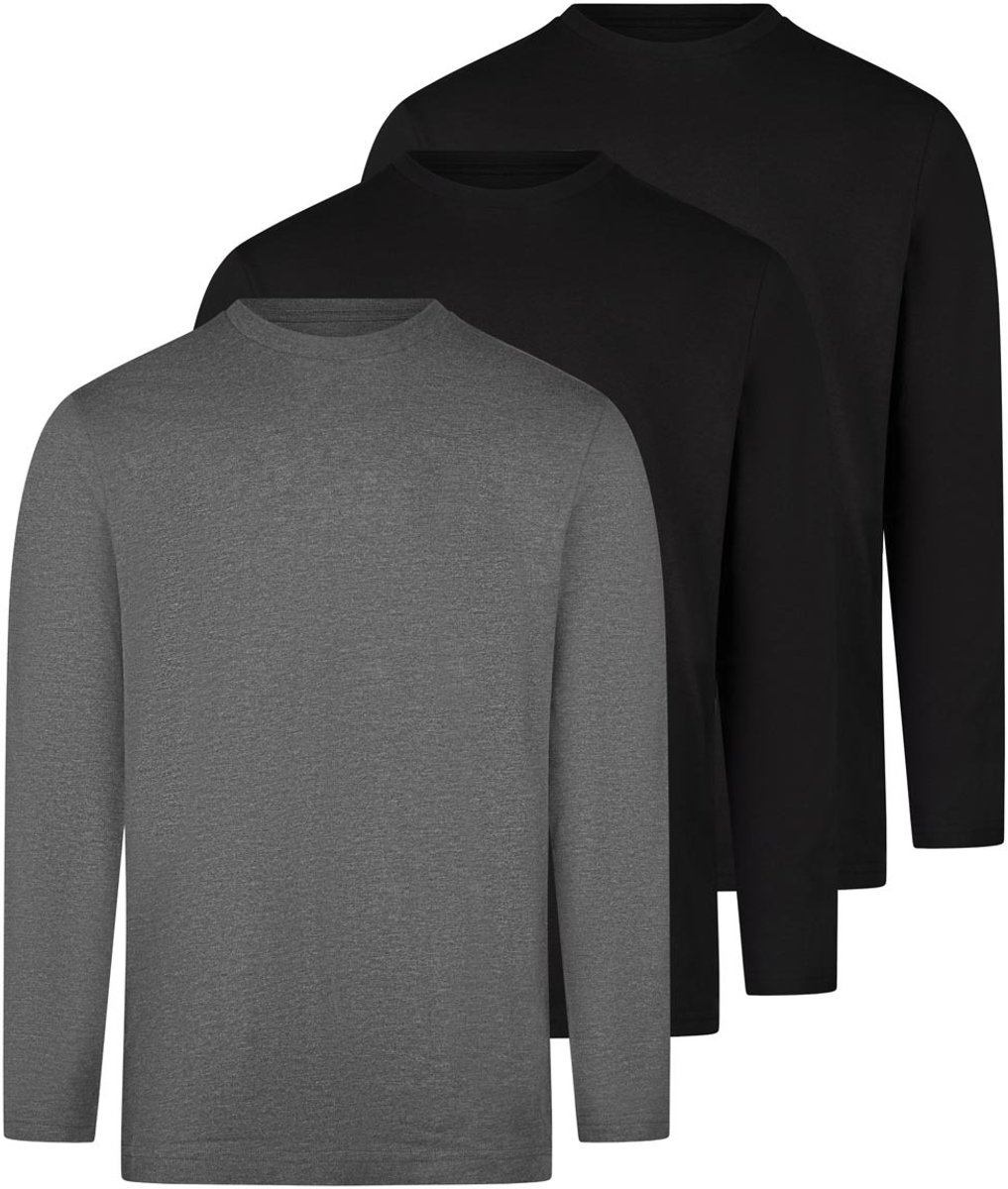 RAGMAN Heren longsleeve 3 pack Basic