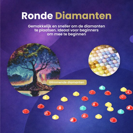 Rubye® Broderie Diamant Adultes & Enfants - Kit Complet - Arbre Magique - 30x40cm
