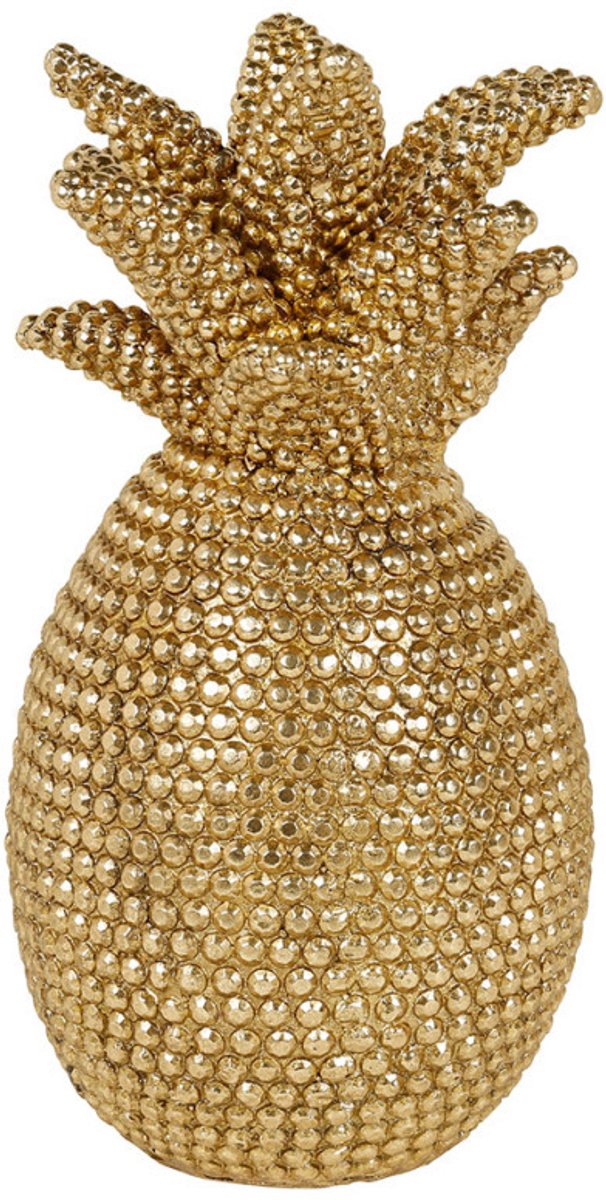 Ostaria Decoratieve Ananas - goud - strass effect - polyresin - 24 cm