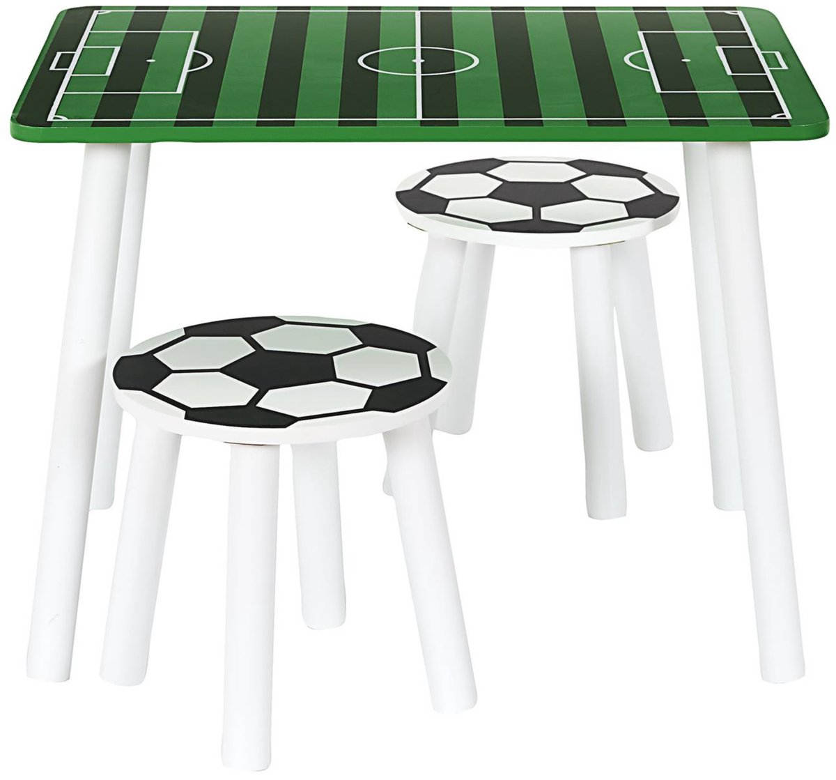 Home Deco Kids Kinder tafel met 2 stoeltjes - voetbal thema - hout - 60 x 45 x 40 cm - kinderkamer