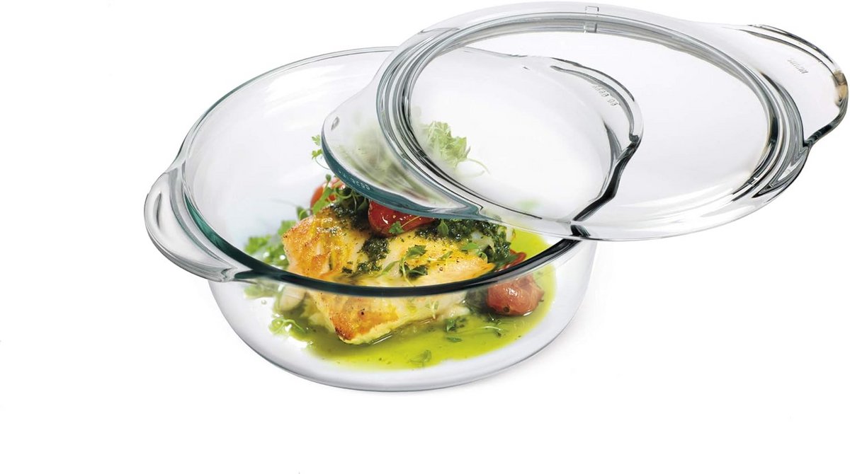 Hittebestendige Ovenschaal met Deksel 1.5L - Rond Borosilicaatglas