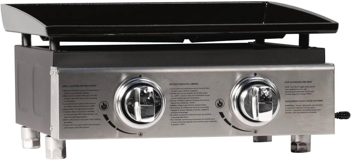 Plancha Gasbarbecue met 2 Branders 5 kW - Compact en Snel Verwarmend