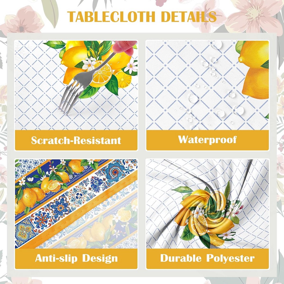 Rond Tafelkleed Middellandse Zee Citroen Decoratie - Waterafstotend Polyester