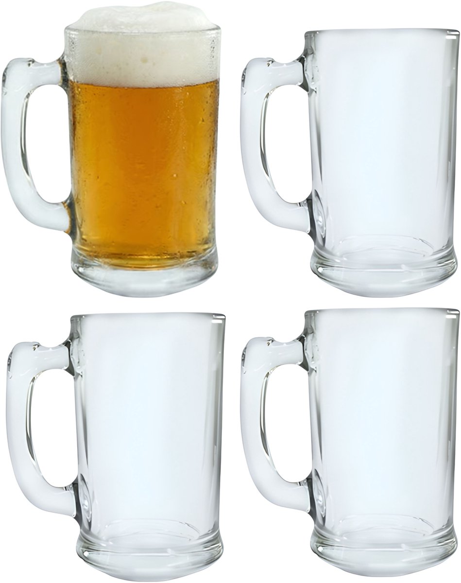 Vicrila Bierpul Munich - 4x - glas - 42 cl - duits bierglas met handvat - klassiek model - oktoberfest