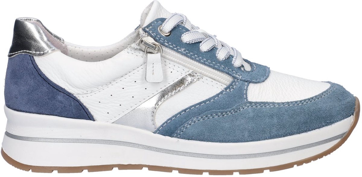 Nelson Flex dames sneaker - Blauw wit - Maat 38