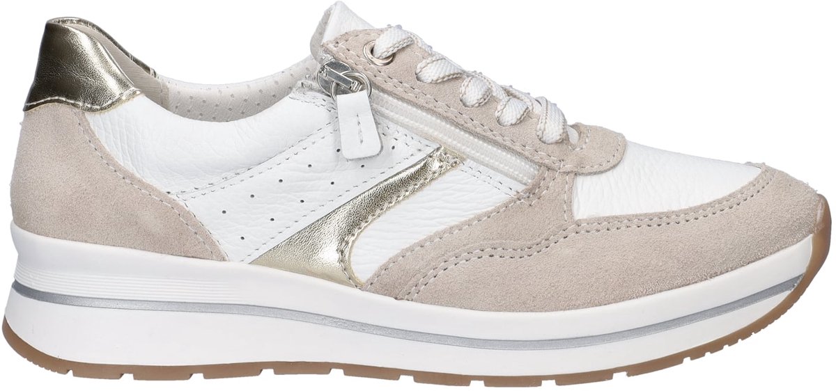 Nelson Flex dames sneaker - Beige wit - Maat 37