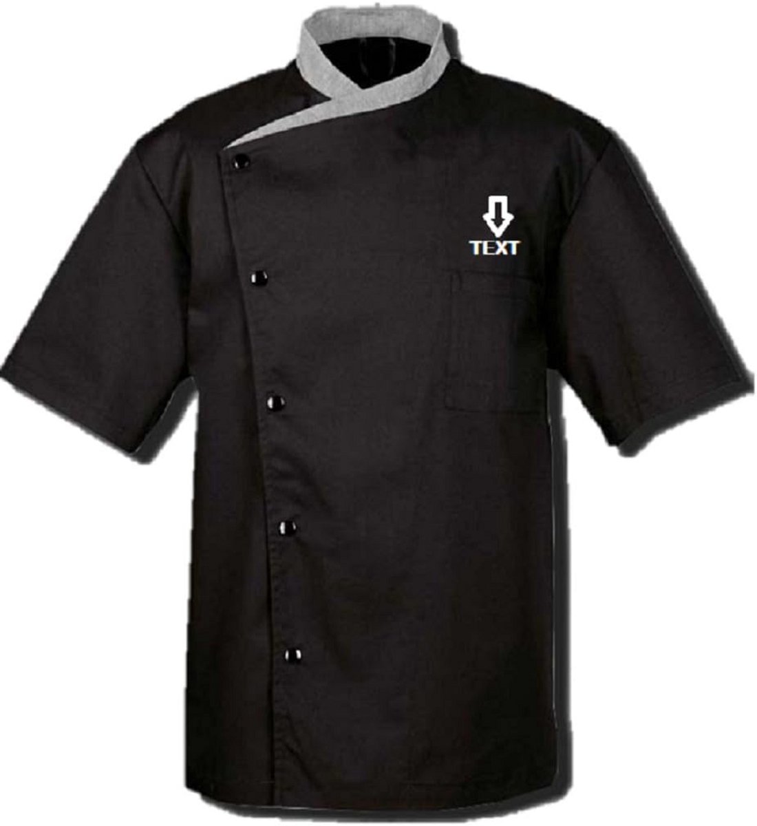 Professioneel Koksjasje Unisex Kortemouw Keukenuniform met Naamborduur