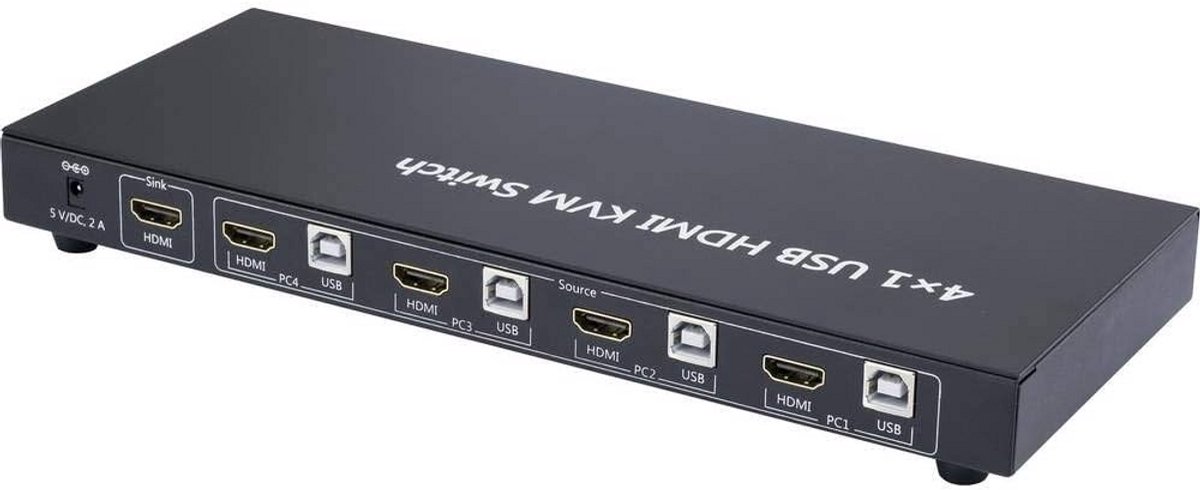 Professionele 4-Poorts HDMI KVM Switch met USB Ondersteuning