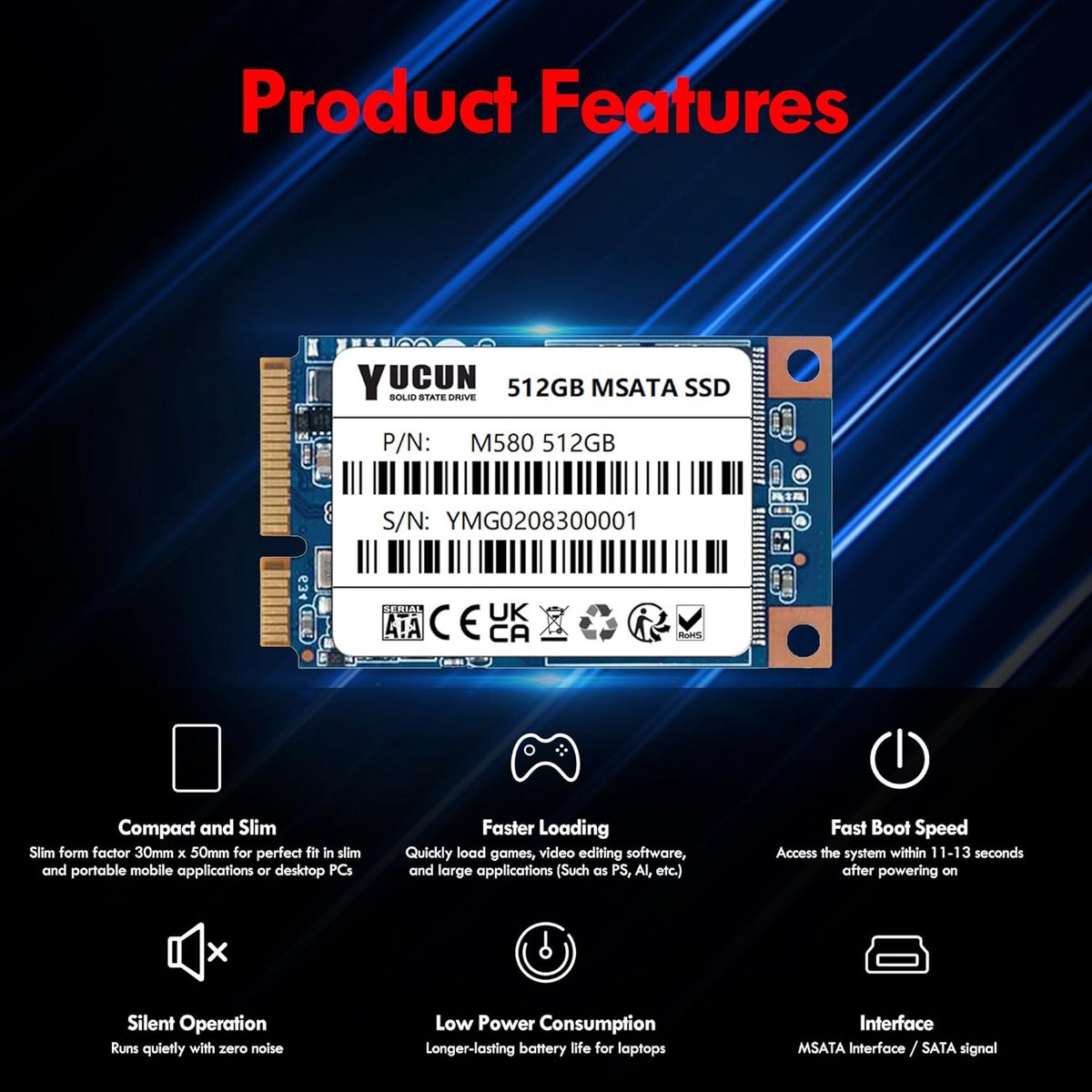 Interne SSD 512GB SATA III voor Snelle Prestaties