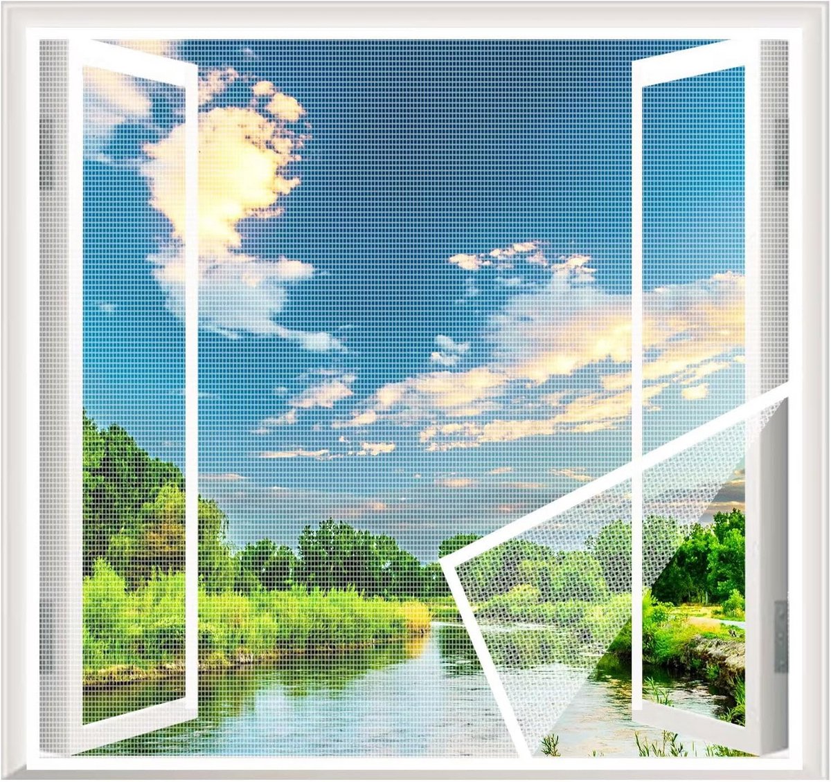 Hor Raam 110x175 cm Insektengaas Zelfklevend voor Balkondeur Woonkamer