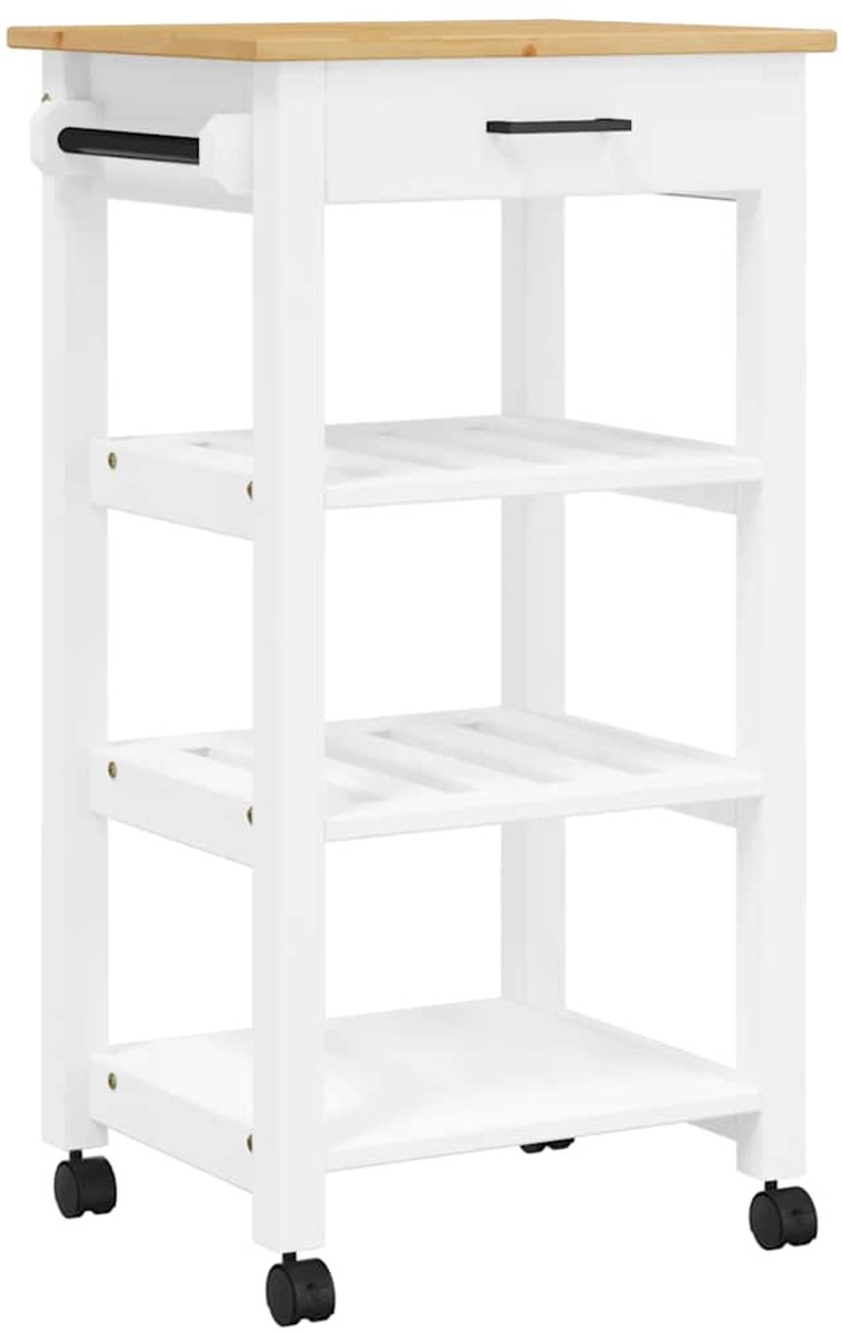vidaXL - Keukentrolley - MONZA - 48x40x88,5 - cm - massief - grenenhout