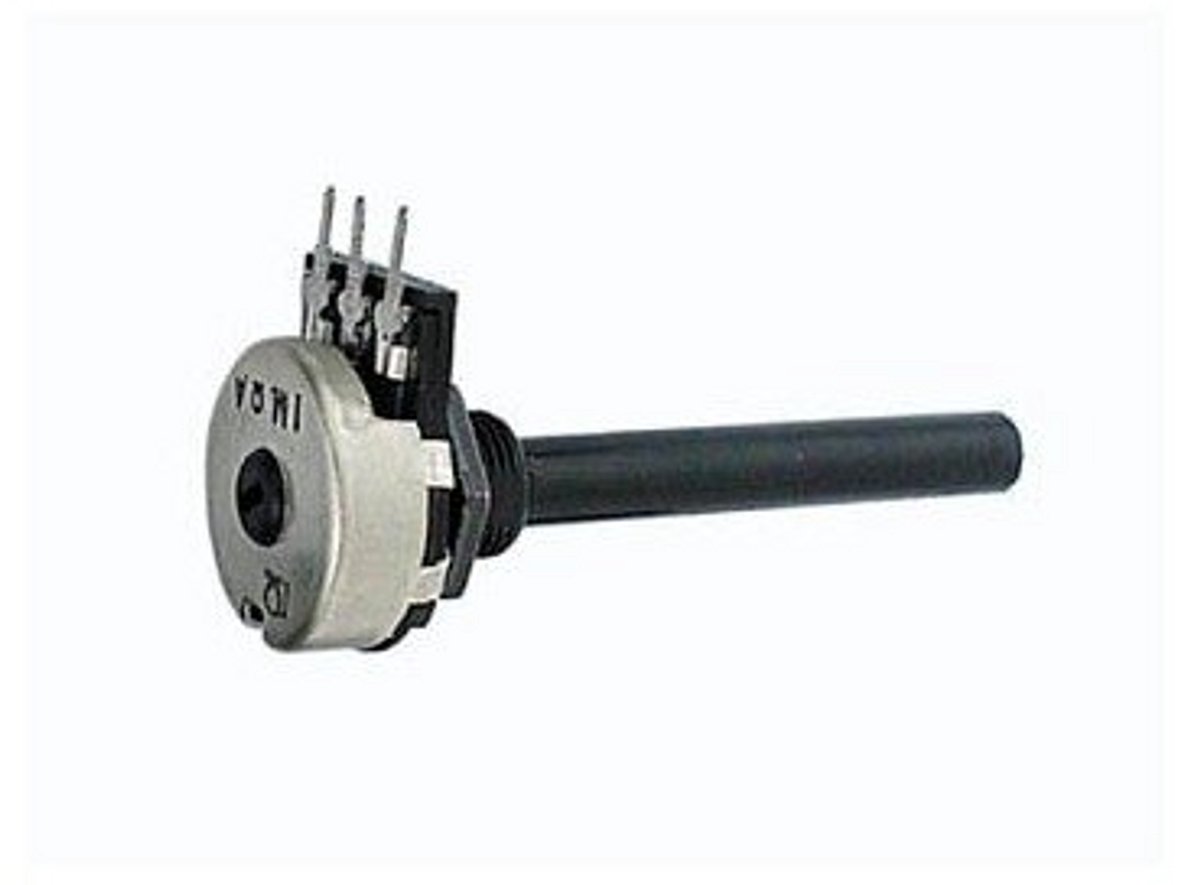 Draaipotentiometer Mono 100K Ohm, Carbonbaan voor Printplaat Montage