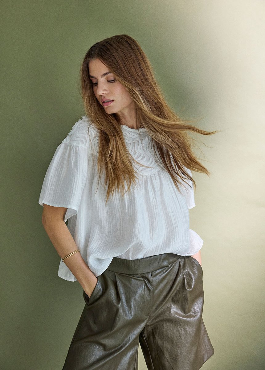 Co Couture GittCC Pleat Shorts vegan leather groen