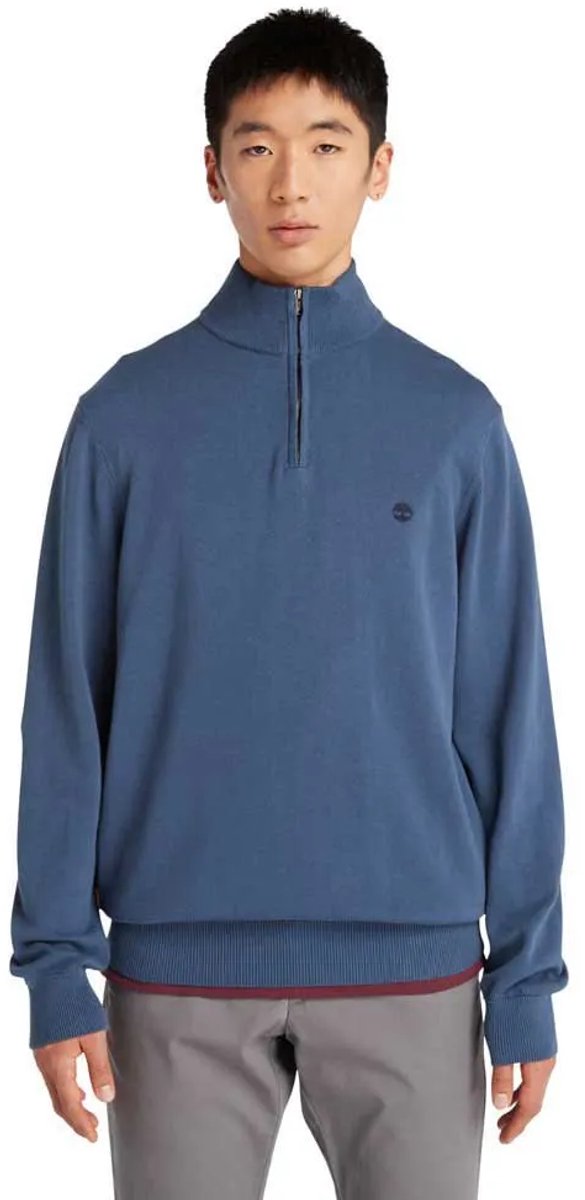 Timberland Blauwe Katoenen Heren Sweater Met Rits