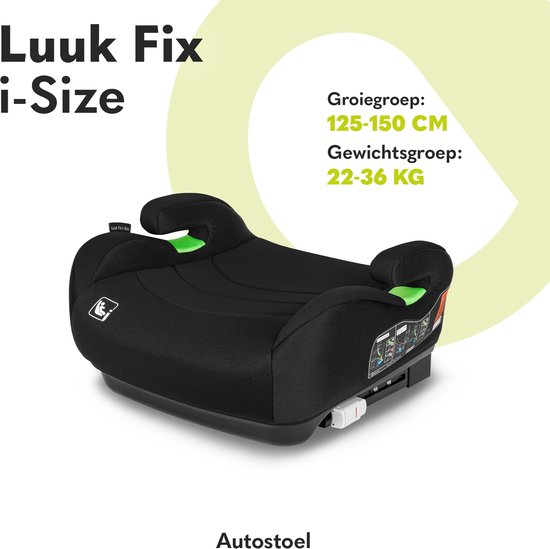 Lionelo Luuk FIX i-Size - Zitverhoger + Beschermmat voor autostoel - ISOFIX - Autostoel Booster - 125-150 cm - Voorwaarts Gerichte Autostoel volgens i-Size R129/04 Norm - Brede en Comfortabele Zitting met Zacht EPE-schuim - Dri-Seat - Bekerhouder — afbeelding 5