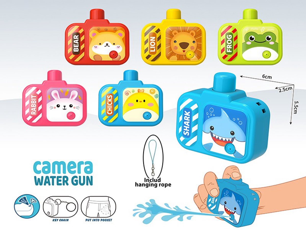 Duckiez Watergun Camera W Keychain Rope - 48 stuks
