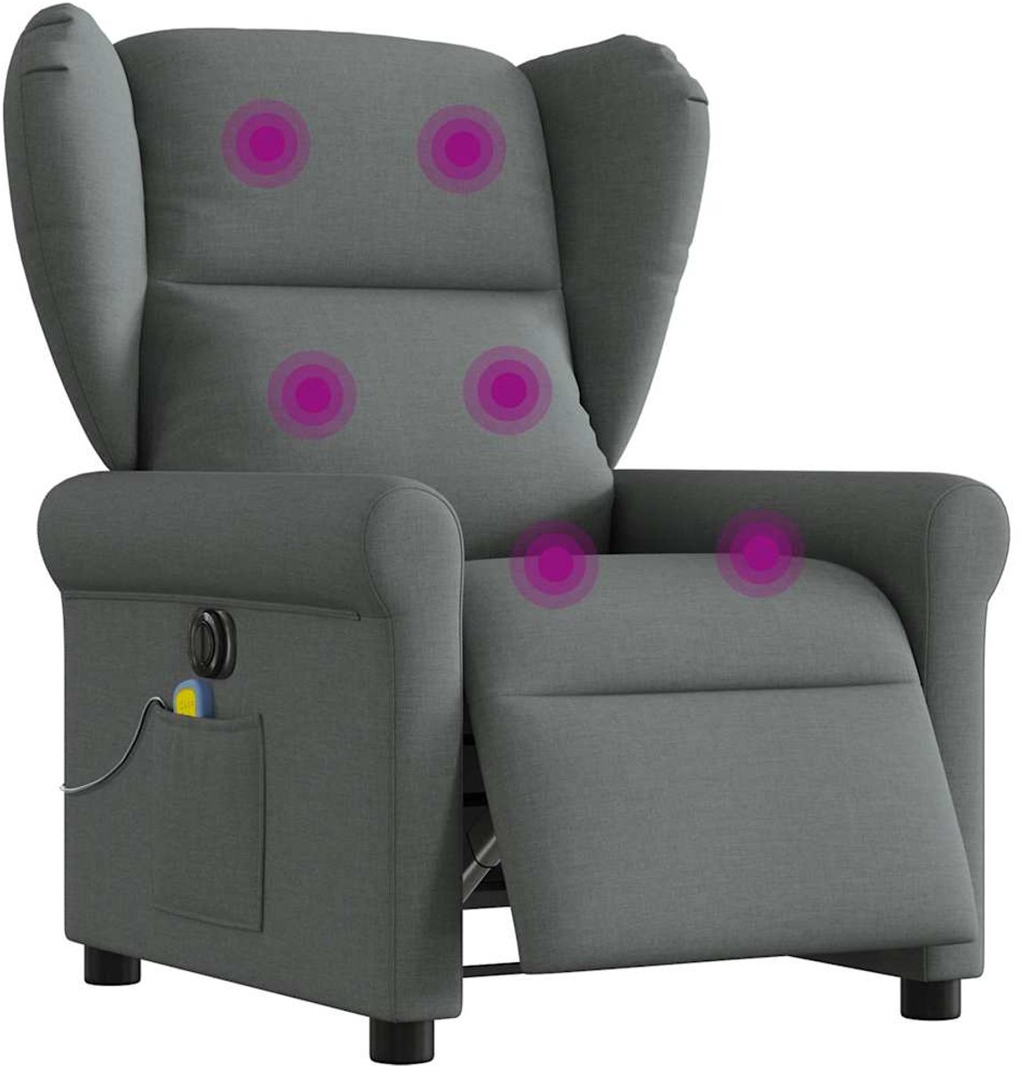 vidaXL Massagestoel - elektrisch - verstelbaar - stof - donkergrijs