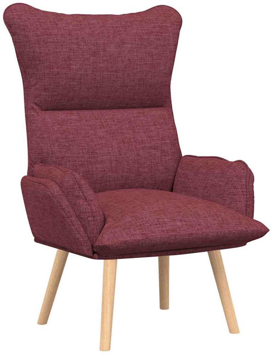 vidaXL Fauteuil - Wijnrood - 69 - x - 74 - x - 93 - cm - Stof - en - multiplex