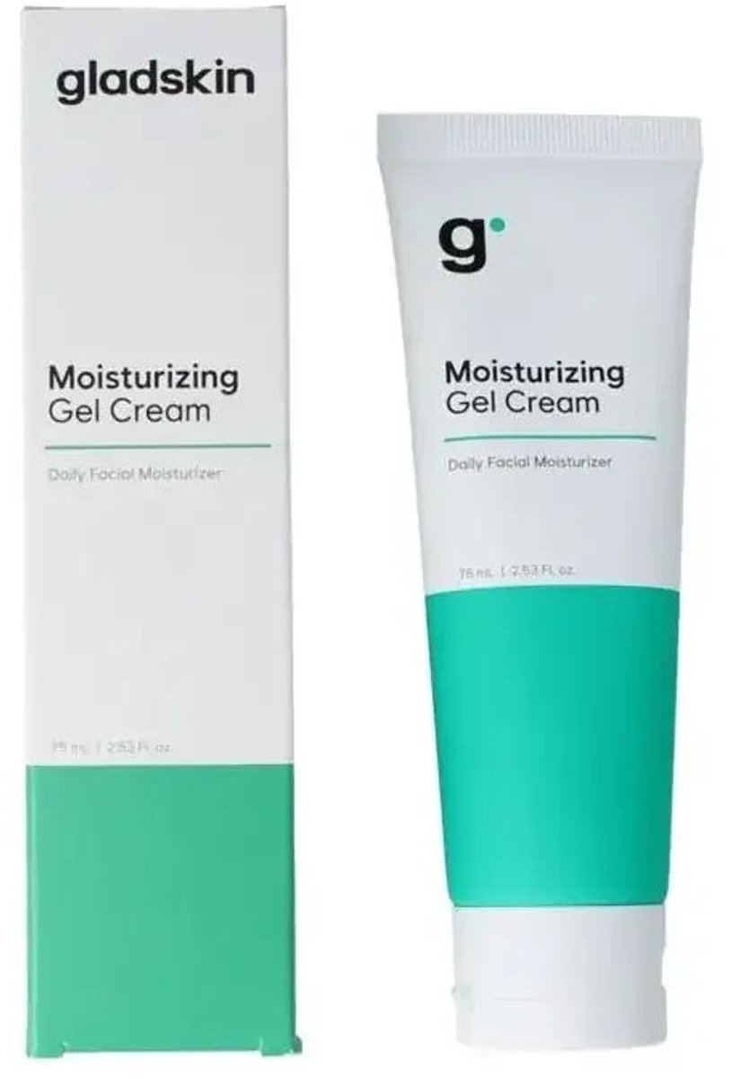 Gladskin Moisturizing Gel Cream (75 ml) – Lichtgewicht, parfumvrije gezichtscrème voor alle huidtypes. Hydrateert intens zonder vet aan te voelen.