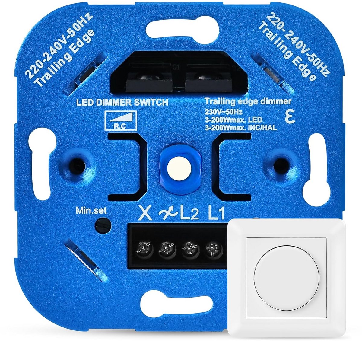 Draadloze Led Dimmer Schakelaar voor Inbouw, 3-200W