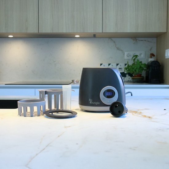 Bo Jungle Flessenwarmer Auto - Thuis - Bottle Warmer Car/Home Shady Grey - Superfast van Bo Jungle — afbeelding 3