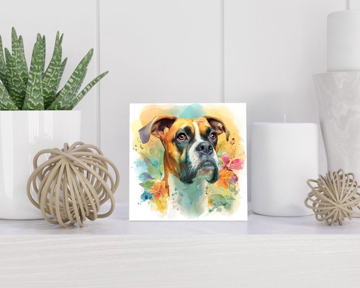 Tegel 15x15 cm met Boxer cadeau decoratie | tegeltjes met tekst | tegeltjes met spreuken | collega | oma | opa | pensioen | mama | papa | vriend