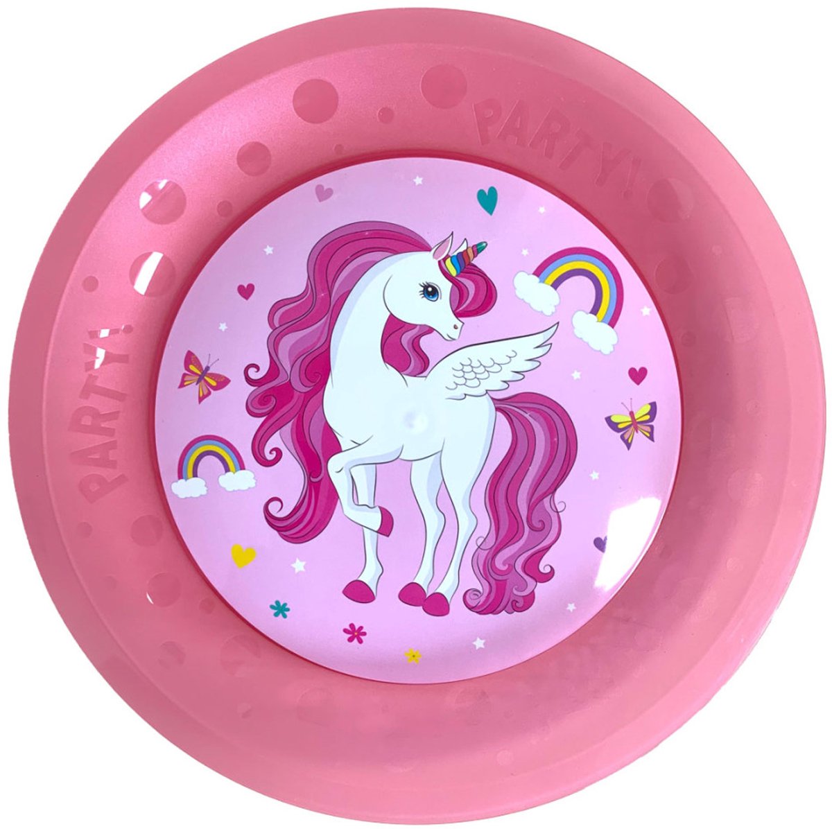 Unicorn Rainbow Colors micro premium plastic dinerbord 21 cm