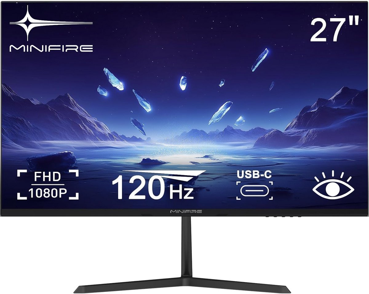 27 inch Monitor 120Hz FHD 1080P met USB-C en Eye-Care voor Kantoor en Thuis