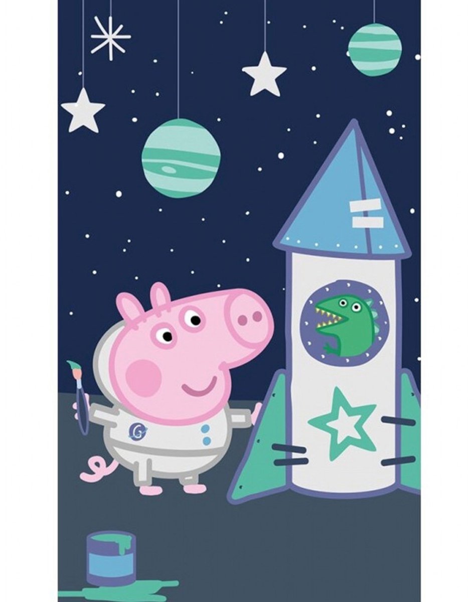 Peppa Pig Space handhanddoek, gezichtshanddoek, handdoek 30x50 cm