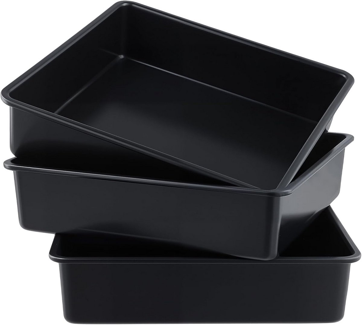 Set van 3 Vierkante Bakvormen Non-Stick Koolstofstaal voor Brownies en Gebak