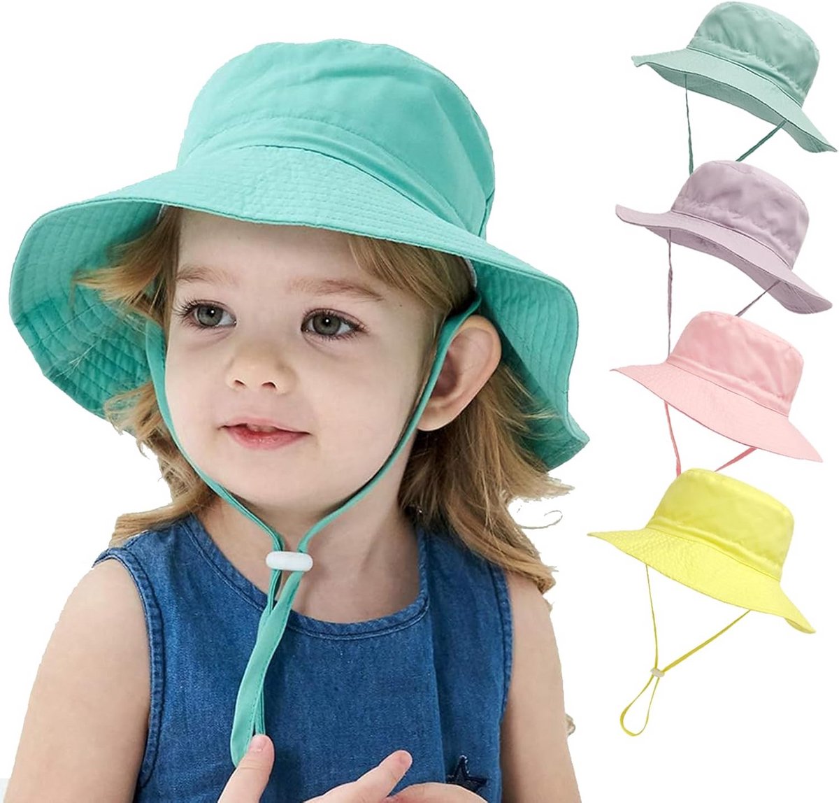 Verstelbare Zonnehoed Kind UPF 50+ voor Peuters en Baby's