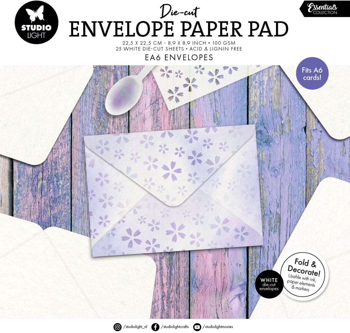 Die-cut paper pad EA6 envelopes for A6 cards - Essentials nr. 439