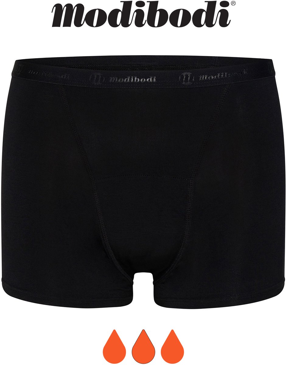Modibodi Menstruatie Ondergoed Super absorberend Dames Klassieke Boyshort Zwart 42