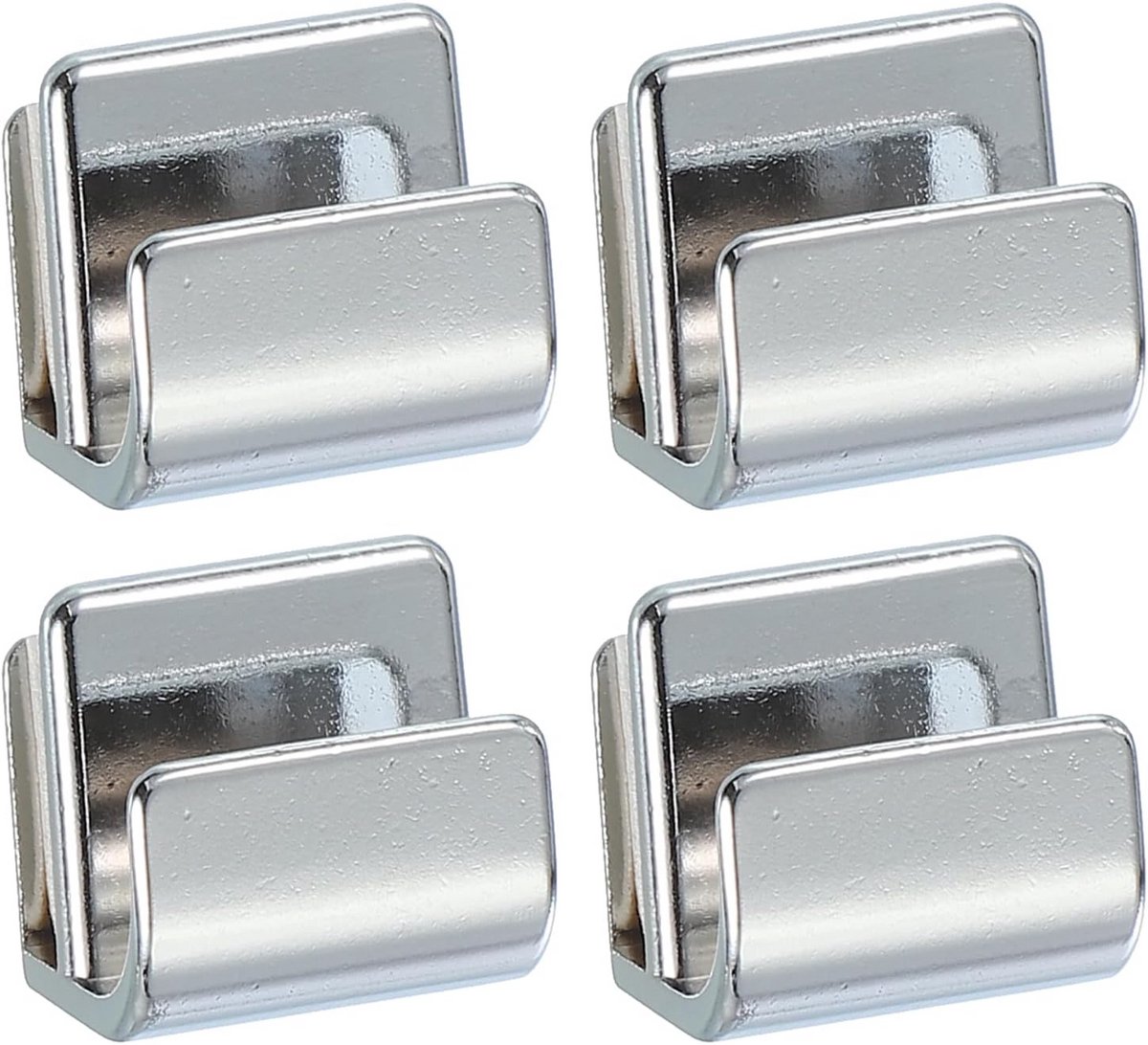 4x Glazen Deurklink Trekknop Zilver voor Douche Kast Display Zonder Boren