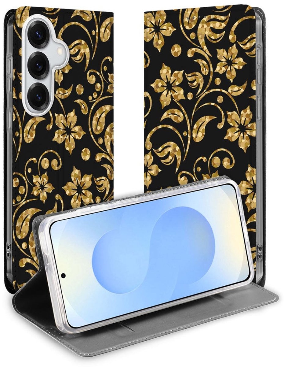 Book Wallet Case Samsung Galaxy S26 Plus Gouden Bloemen