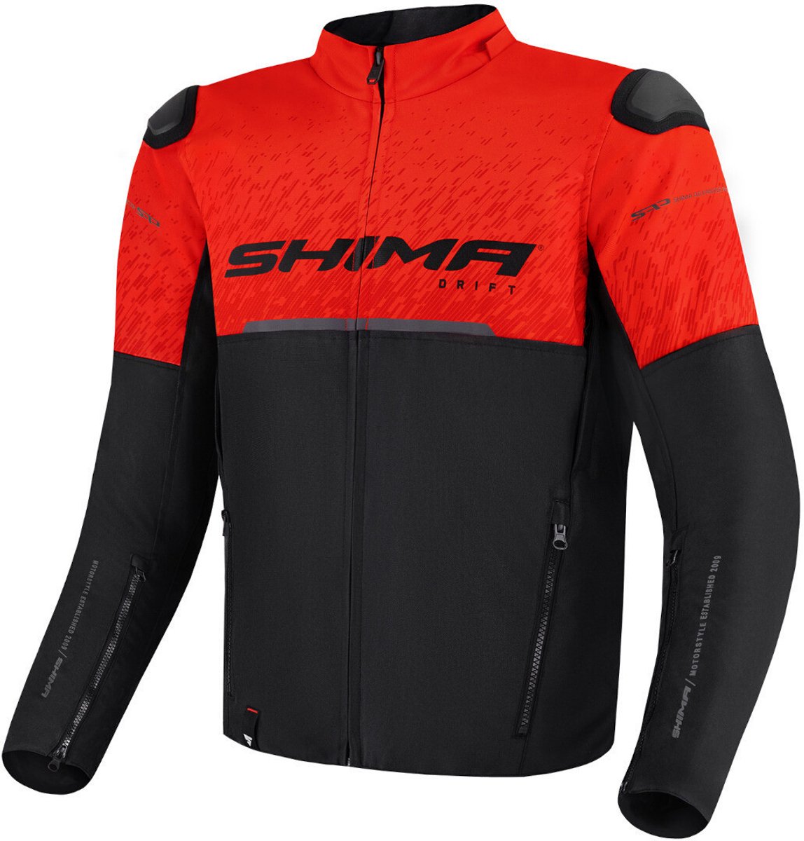 SHIMA Drift Zwart Rood Textiele Motorjas - Jas