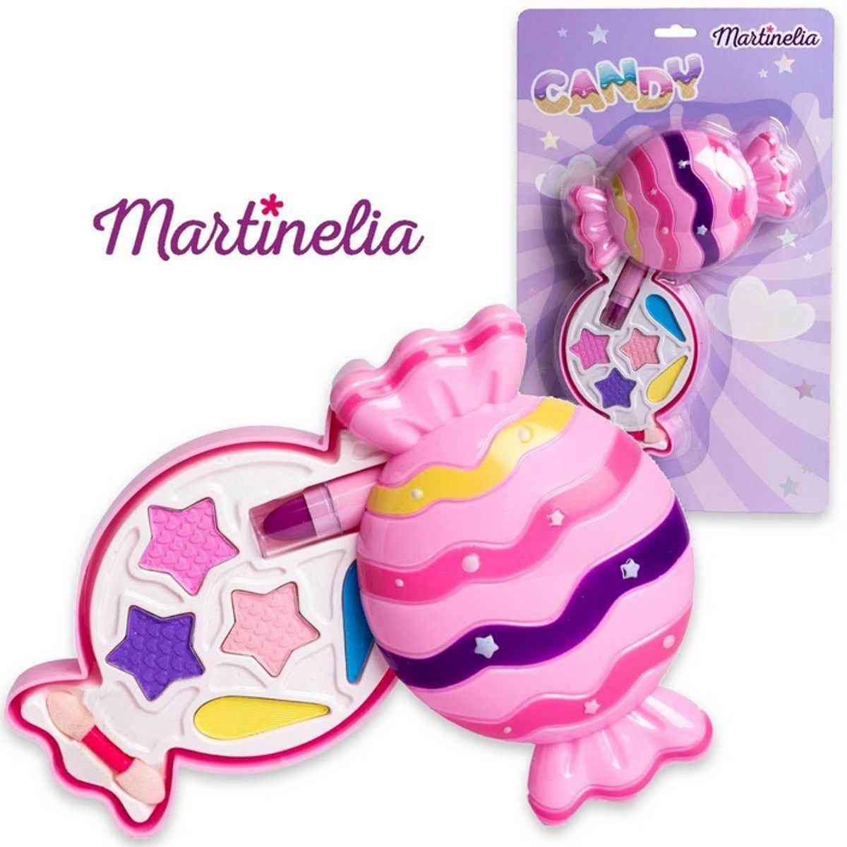 Martinelia Make-up Set - Make-up Set voor Meisjes - Oogschaduw, Lippenstift, Snoepkleur, 1 stuk