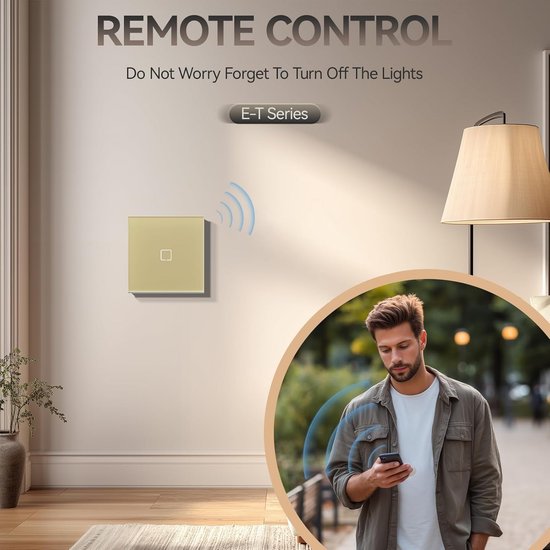 Intelligente Touchscreen Wandschakelaar met Glazen Paneel en LED-indicator — afbeelding 4