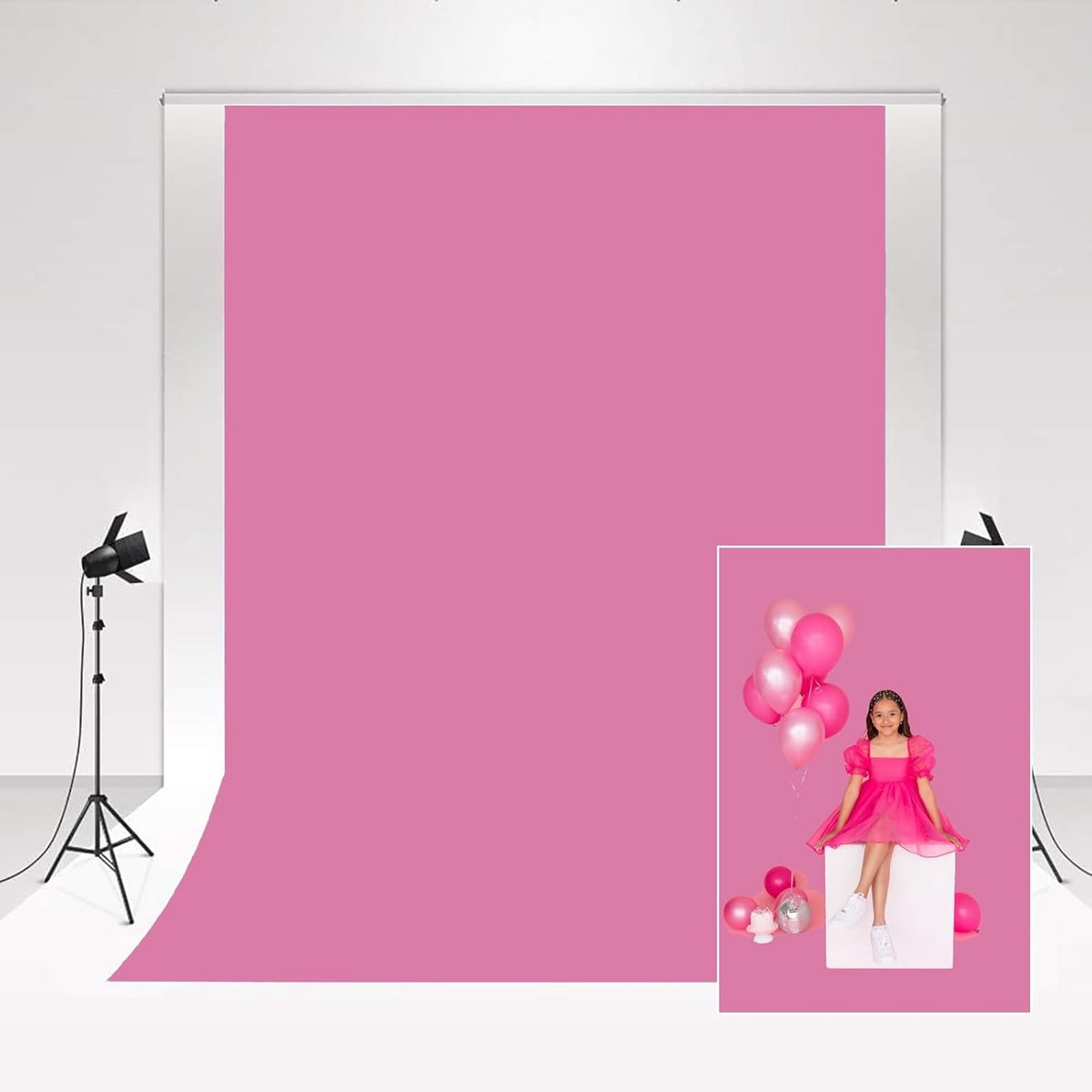 Roze Microvezel Fotografie Achtergrond voor Portret en Studio - 1.5x2.2m