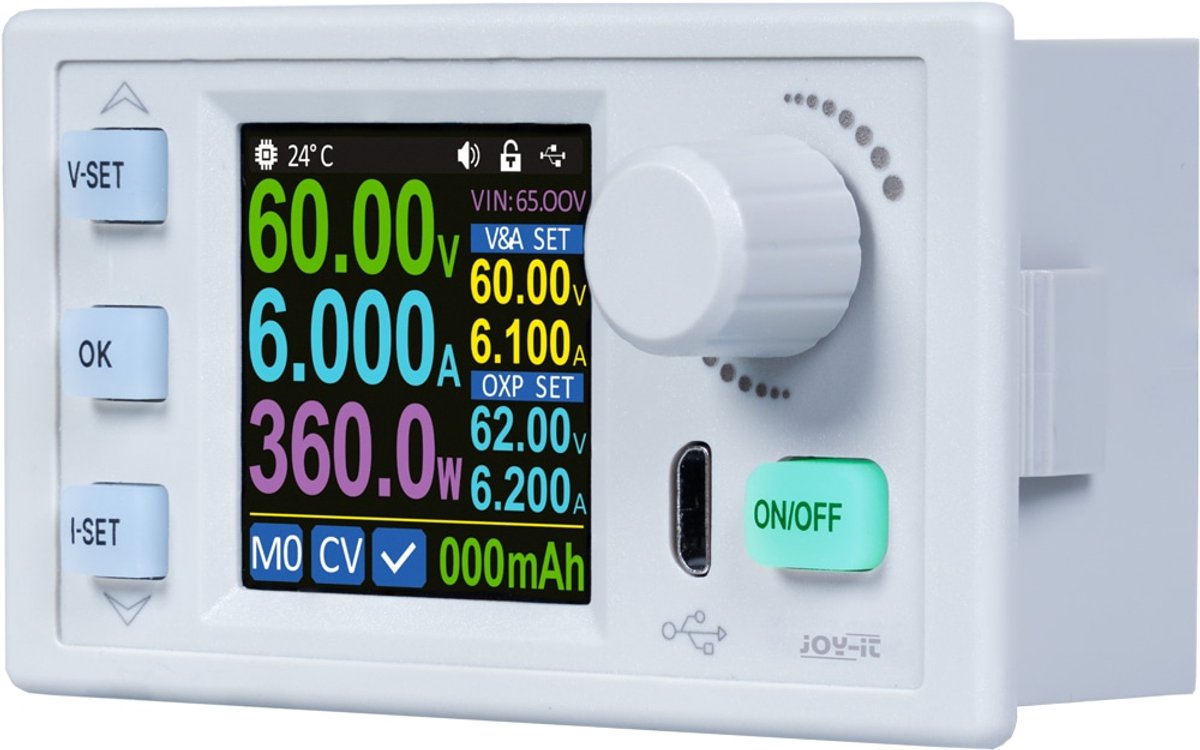 Joy-it JT-PS360 Labvoeding, regelbaar 0 - 60 V 0 - 6 A Smal model