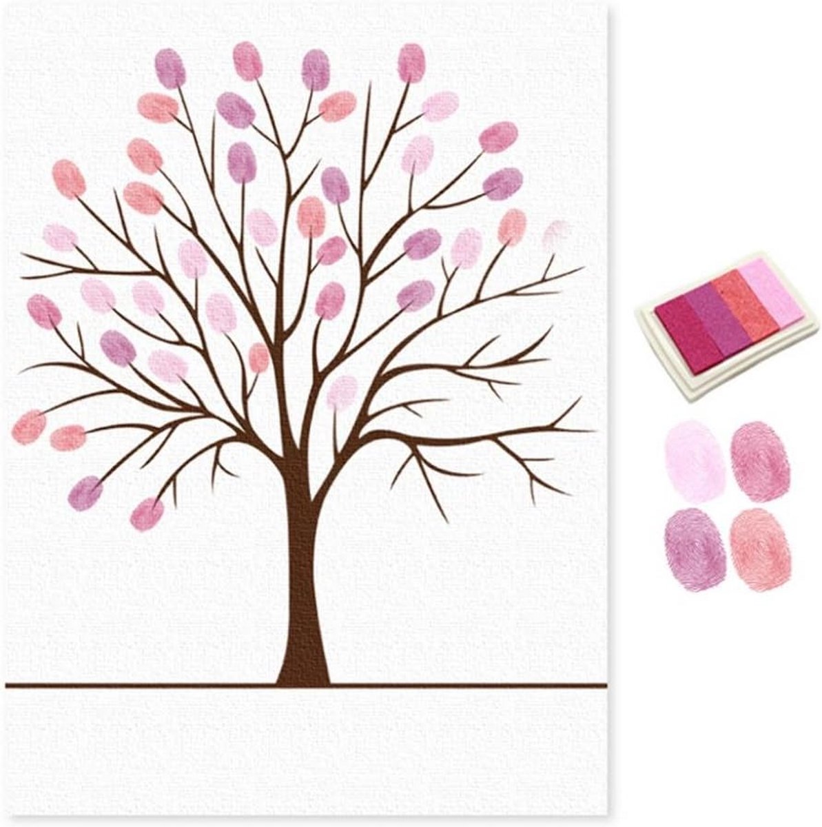 DIY Vingerafdruk Boom Gastenboek Canvas Decoratie voor Bruiloften en Feesten