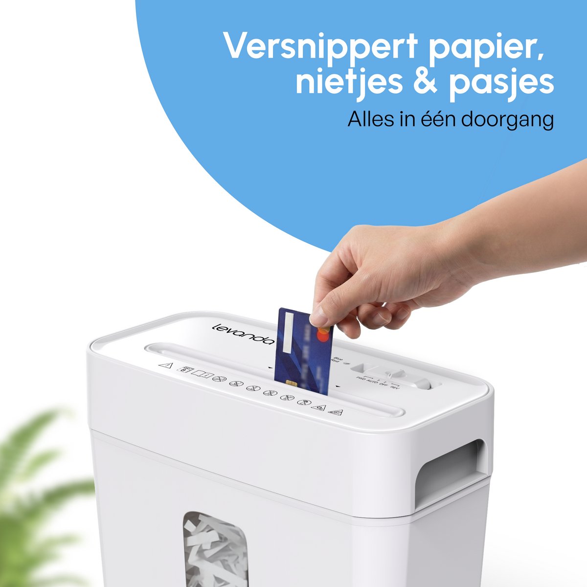 Papierversnipperaar - 14L - 8 A4 vellen - Wit - Levanda thumbnail 5