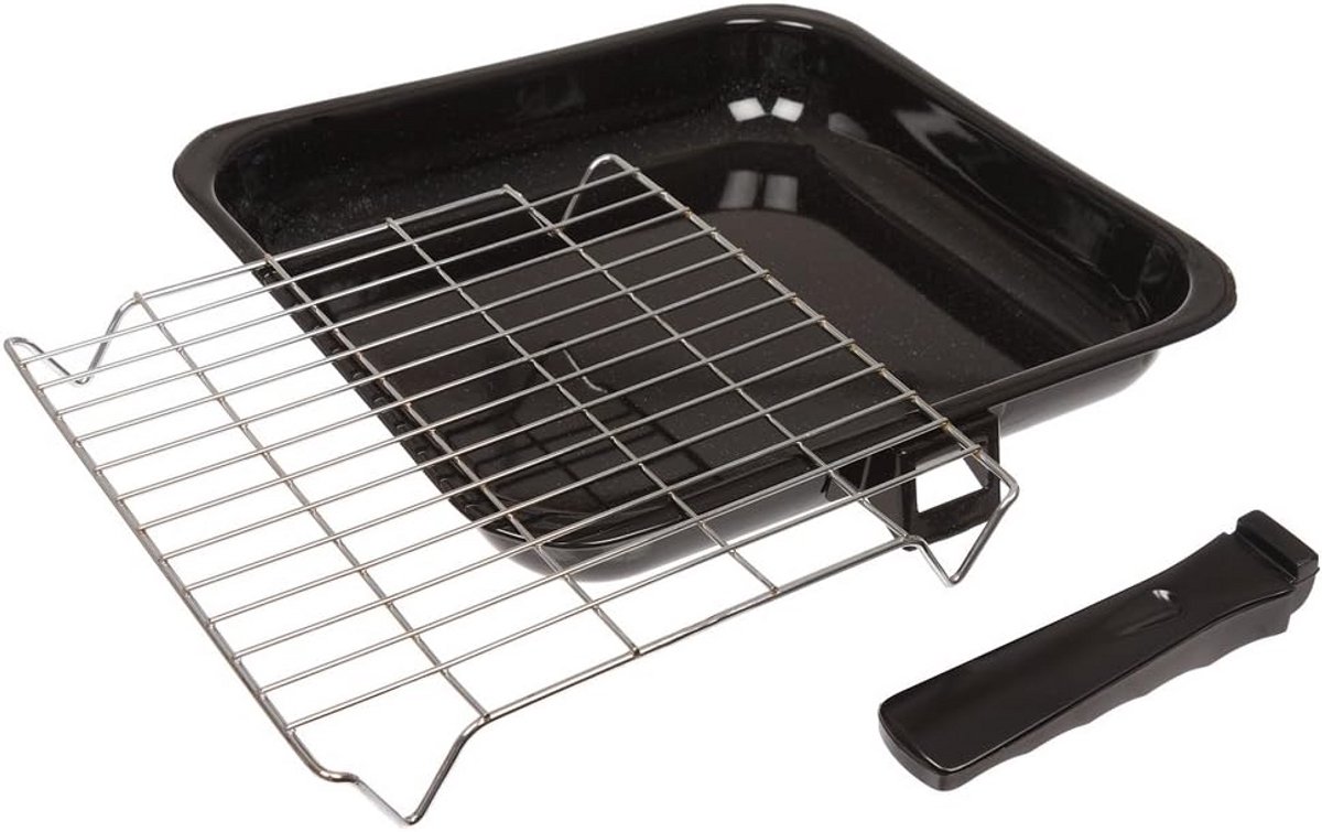 Universele Oven Bakplaat Grillpan met Rooster en Losse Handgreep - 285x275mm