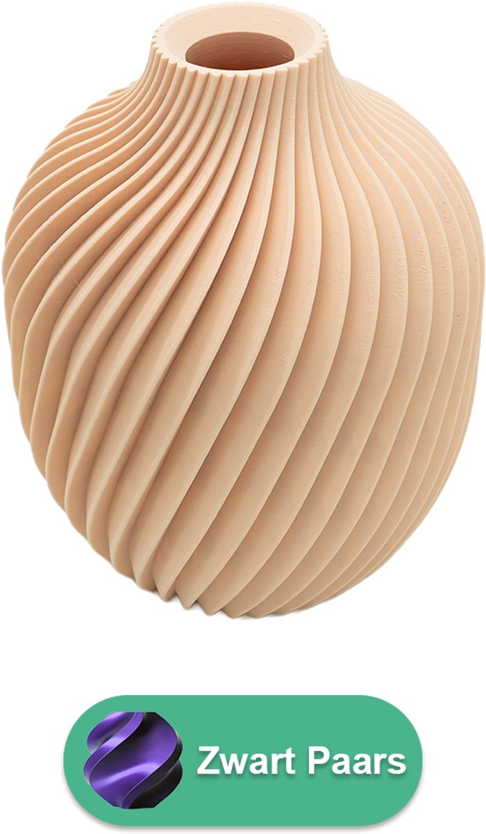 Lovora Nova moderne vaas – Decoratieve vaas - Zwart / Paars - 3d geprinte vaas – geschikt voor droogbloemen - 20CM