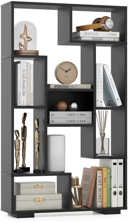 Modon Rek Modern Boekenrek met Open Planken & Kantelbeveiliging Geometrisch ...